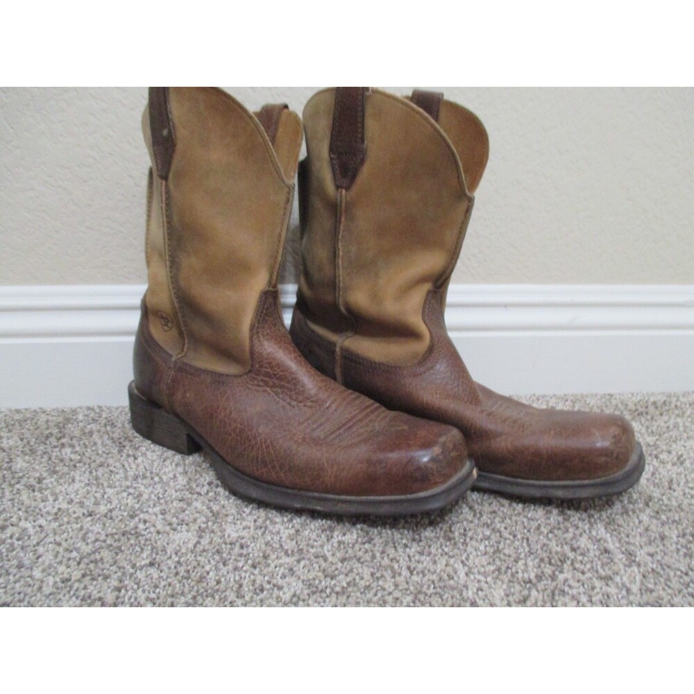 Ariat Rambler Boot Mens 9.5EE Western Cowboy Brown Leather Square Toe 10002317